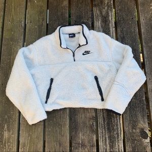 Nike Fuzzy Sherpa Fleece Crop Top Quarterzip